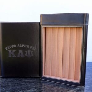 Kappa Alpha Psi (Greek Letters) w/ Diamond and K Leather Travel Cigar Travel Humidor