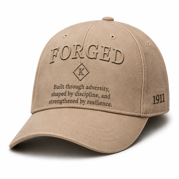 Forged natural tan structured cap front view